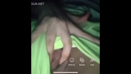 Teen plays with pussy in her to her friends bed while she sleepss