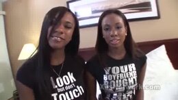 Two Horny College Students in 2 on 1 Ebony Threesome Video